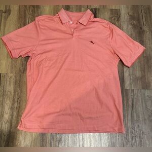 Tommy Bahama Coral Pink Polo Shirt with Embroidered Marlin